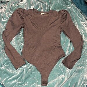 Melrose and Market Charcoal Long-Sleeve Bodysuit